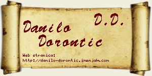 Danilo Dorontić vizit kartica